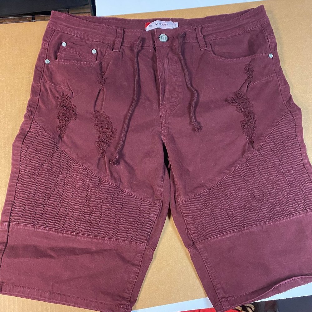 Denim House Mens Distressed Denim Shorts Size 36